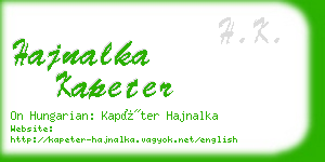 hajnalka kapeter business card